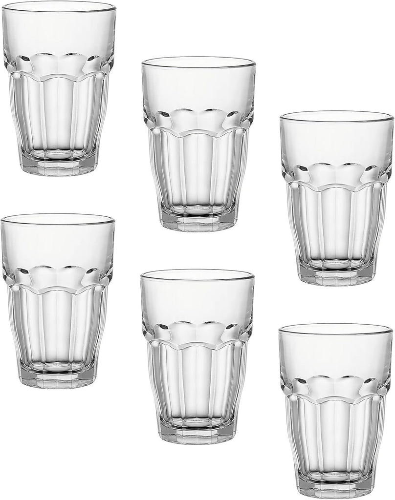 Rock Bar Stackable Beverage, Set Of 6 Dishwasher Safe Drinking Glasses For Soda, Juice, Milk, Coke, Beer, Spirits