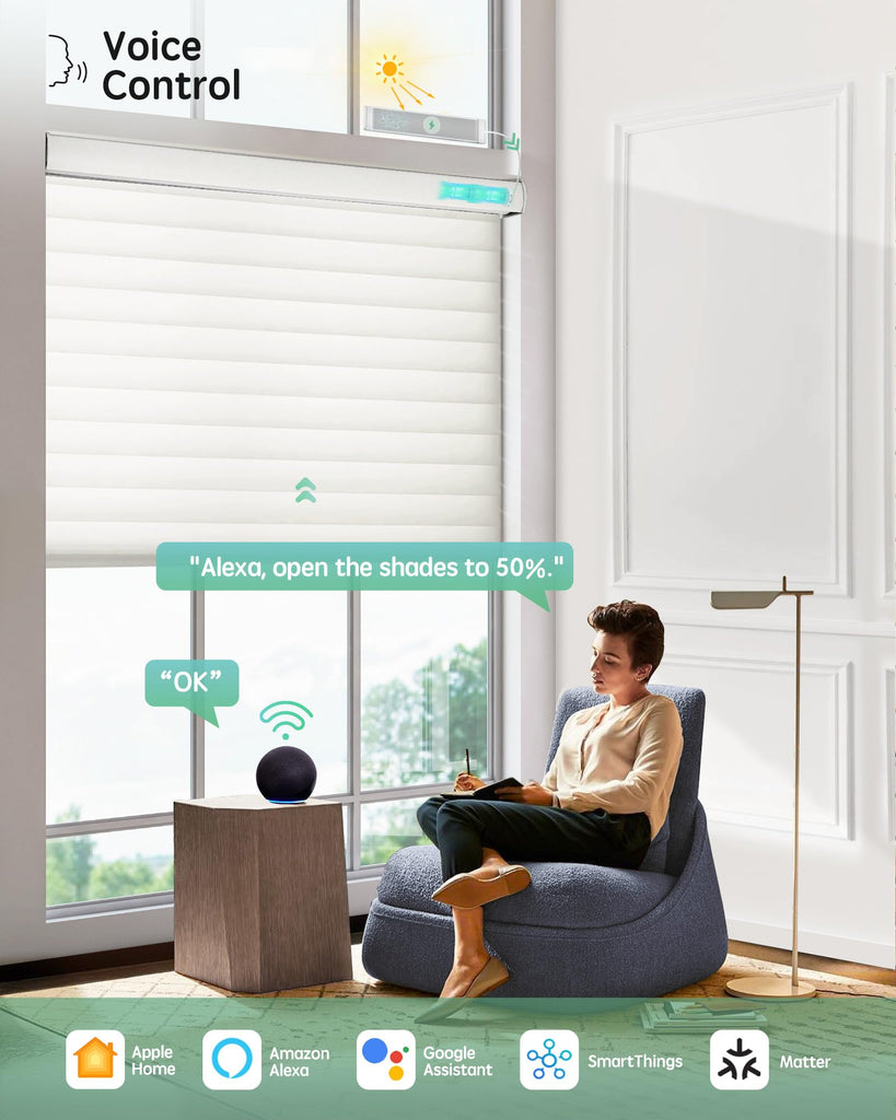Motorized Shangri-La Shades, Room Darkening Smart Blinds Customized