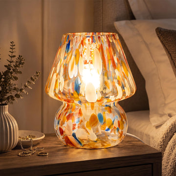 Small Mushroom Table Lamp for Bedside & Nightstand, Murano, Mixed