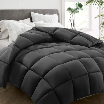 Queen Comforter, All Season Down Alternative Duvet Insert, Cooling Quilted Bed Comforter with Corner Tabs, Machine