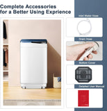 Portable Washing Machine, 7.7lbs Capacity Compact Laundry Washer and Spin Combo with 6 Programs, Built-in Barrel Light