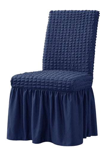 Dorm Chair Cover Dining Chair Slipcover Stretch Washable with Skirt Blue