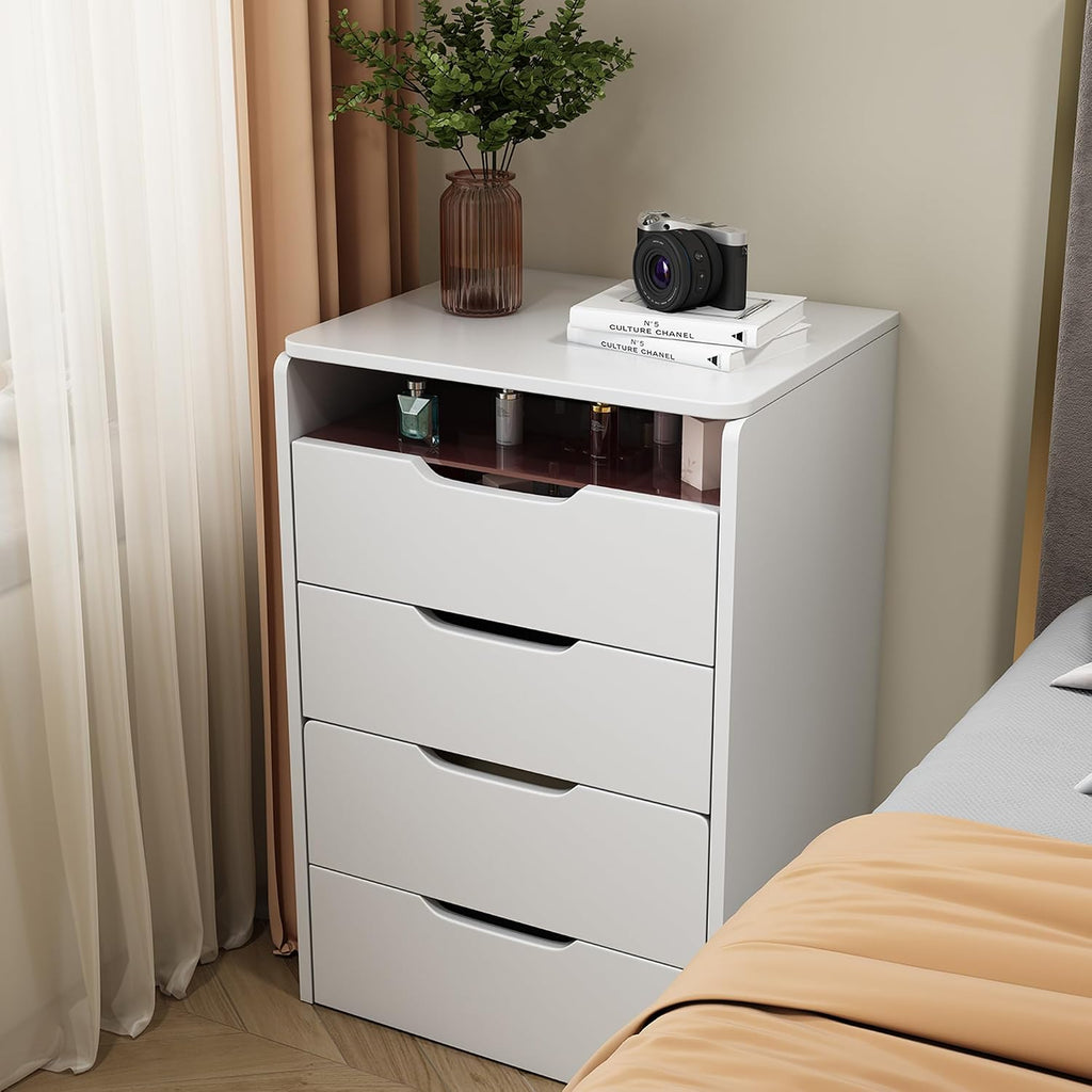 3 in 1 Vanity Desk with Plip Top Mirror, 18.9" D Small Makeup Vanity Set with Visible Glass Desktop, Compact Dressing