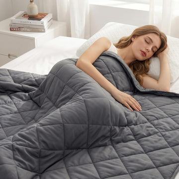 Weighted Blanket for Adults (15 lbs 60" x 80") Queen, Soft Cotton | Cooling Heavy Blanket for Sleep, Thick