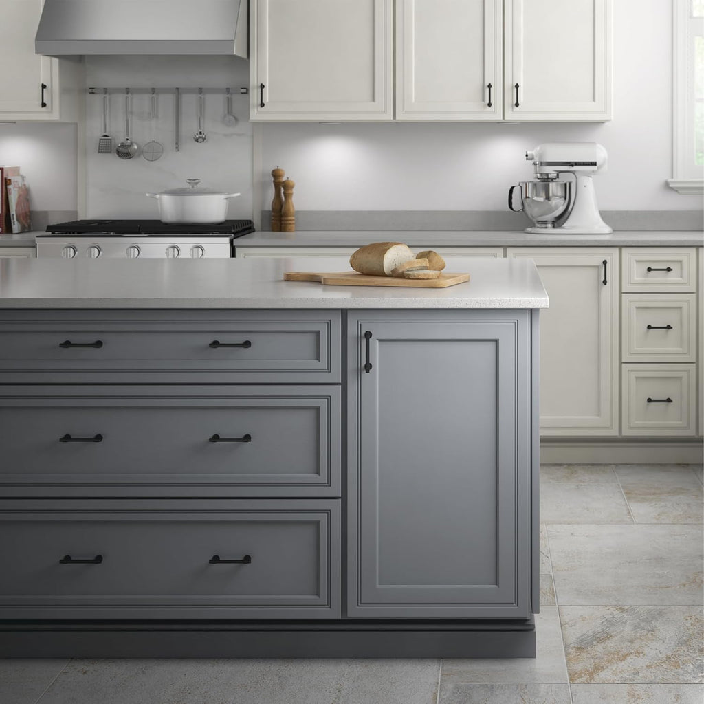 Francisco (10-Pack) Cabinet Handles 3" Hole Center Pulls | Matte Black Hardware Kitchen Door, Drawers, Dressers