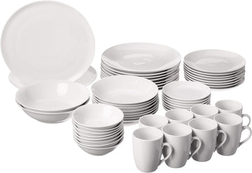 52 Pc Coupe Dinnerware Set, Service for 8, White,SM-5200-CP-W