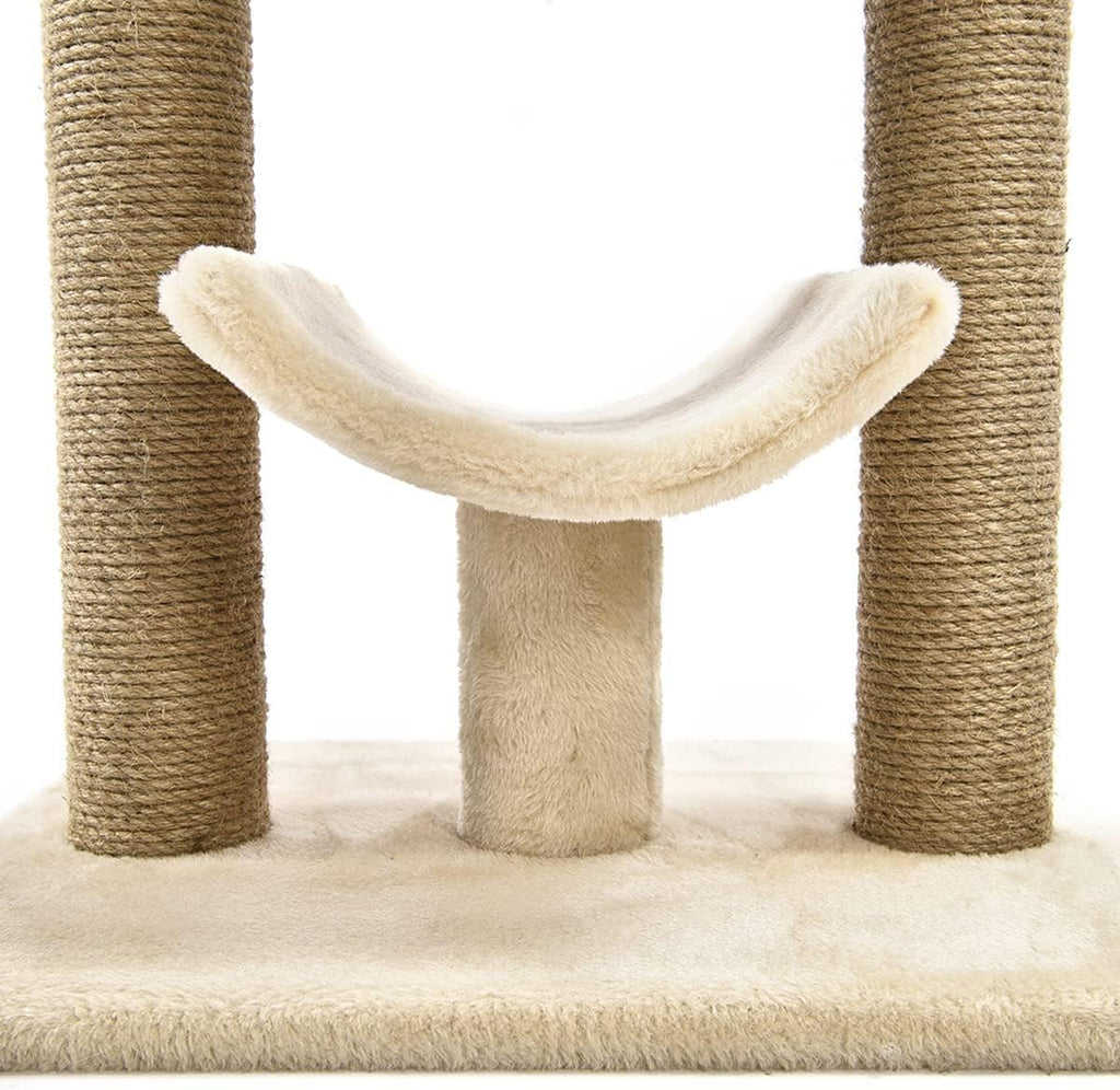 Multi-Platform Cat Tree with Scratching Post for Indoor Cats up to 25lbs, 18 x 14 x 22 Inches, Beige