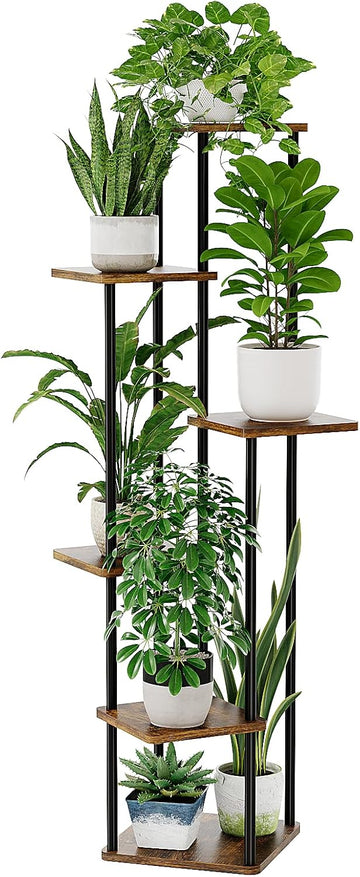 Tall Plant Stand Indoor Corner Plant Shelf for Multiple Plants | 6 Tier Shelf Stand Garden Balcony Living Room