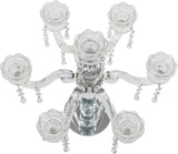7 Arm Crystal Floor Candelabra Wedding Table Centerpieces,14 Inches Tall Candlesticks Candle Holder Stand for Dinner