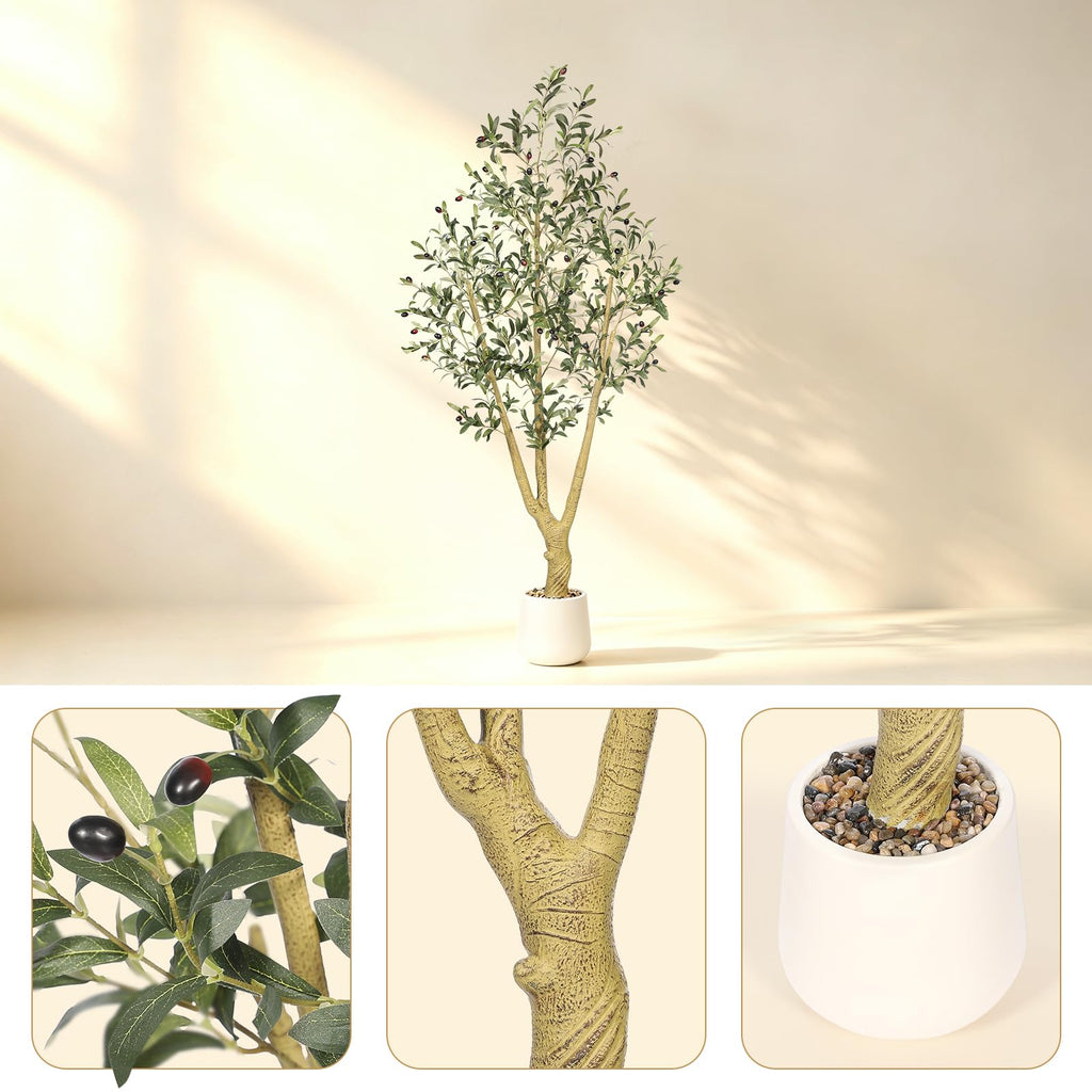 Faux Olive Tree 6ft with Large Planter, Faux Trees Decor