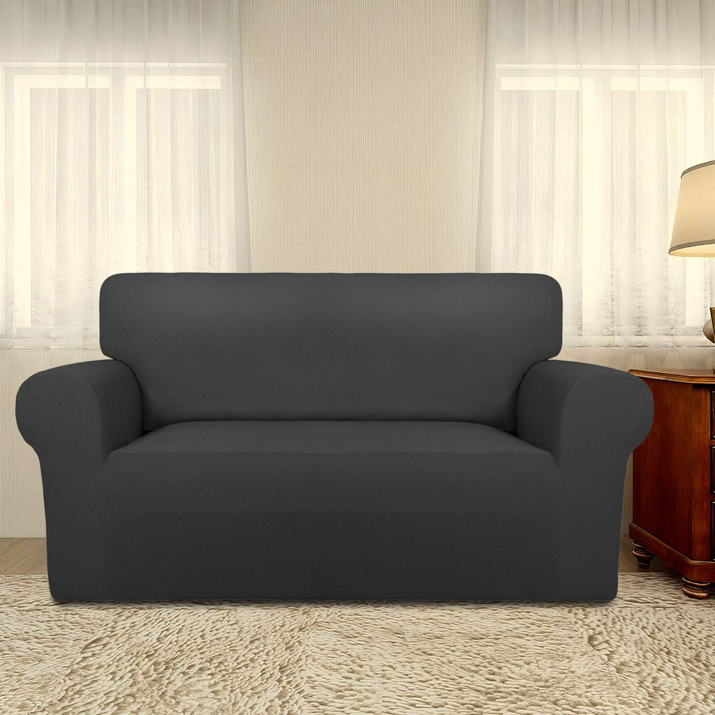 Stretch Loveseat Covers Fleece Couch Covers for Sofa Dark Gray