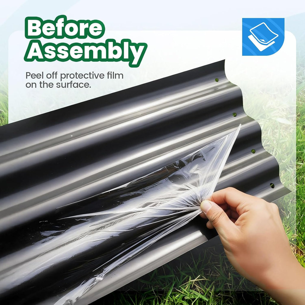 Galvanized Oval Raised Garden Bed Kit, 8x4x2 ft