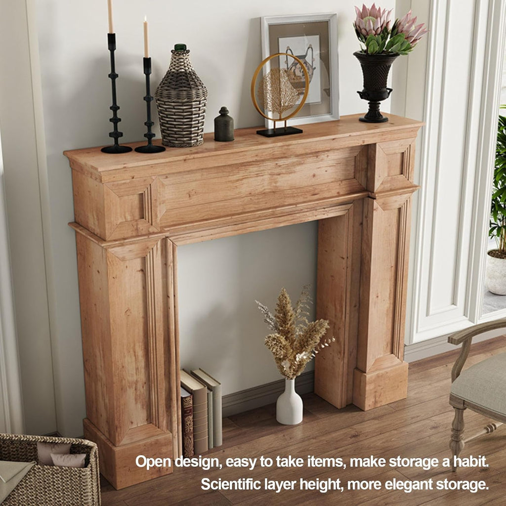 Modern Simple Fireplace Surround, Wooden Home Decorative Cabinet Mantel Surround, Decorative Fireplace Shelf