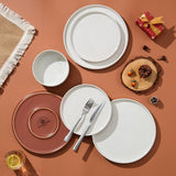 24 Pieces Porcelain Dinnerware Sets, Premium Plates and Bowls Set, High-Fired Ceramic Dishes Set for 8