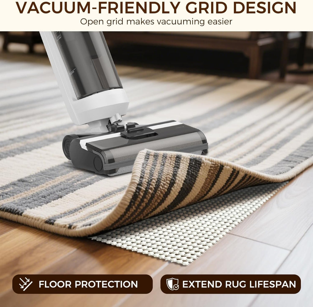8 x 10 FT Rug Pad Gripper for Hardwood Floors, Non Slip Rug Pads for Area Rugs, Extra Thick Under Rug Padding - Set of 80