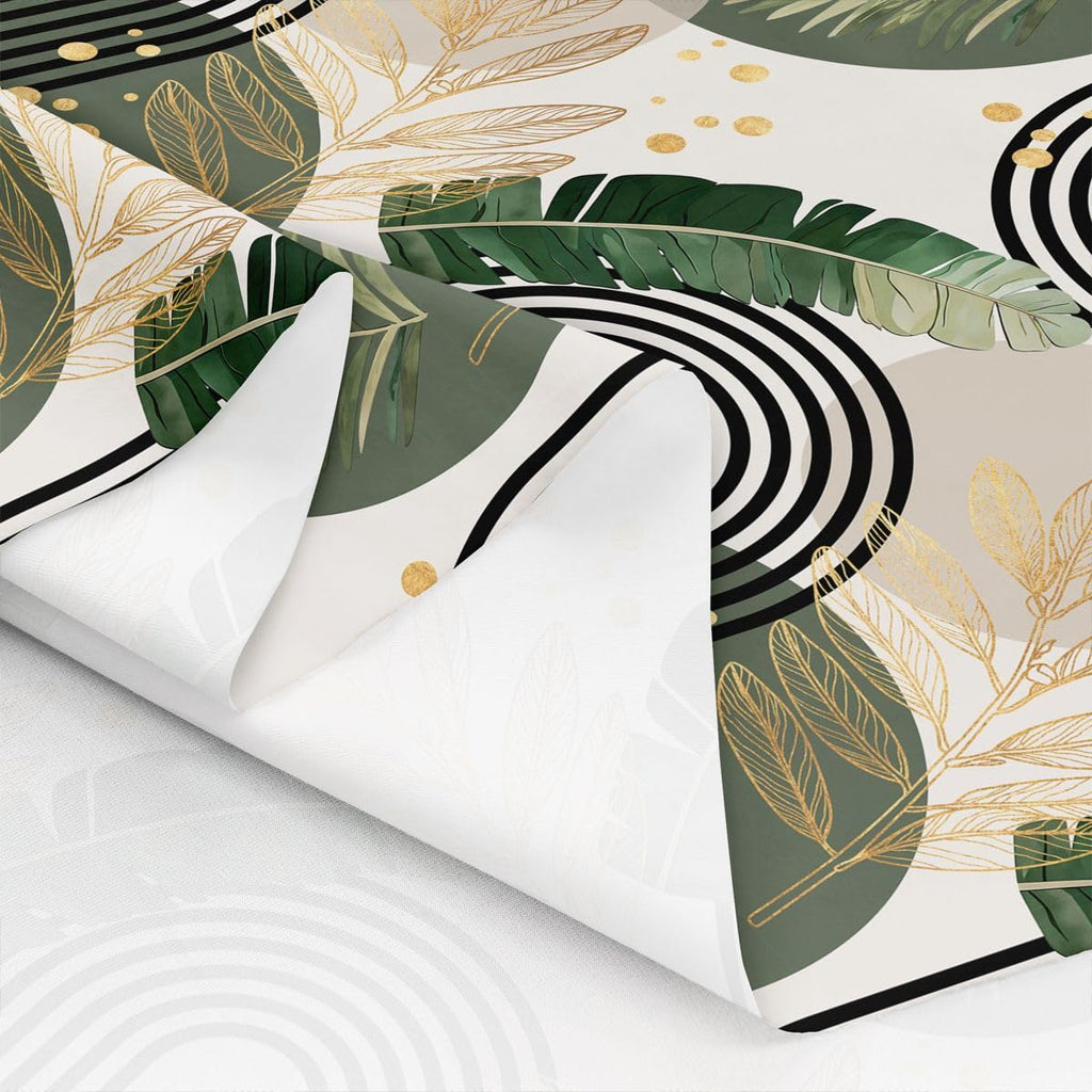 Modern Mid Century Fabric By The Yard 1 Yard Green and Beige