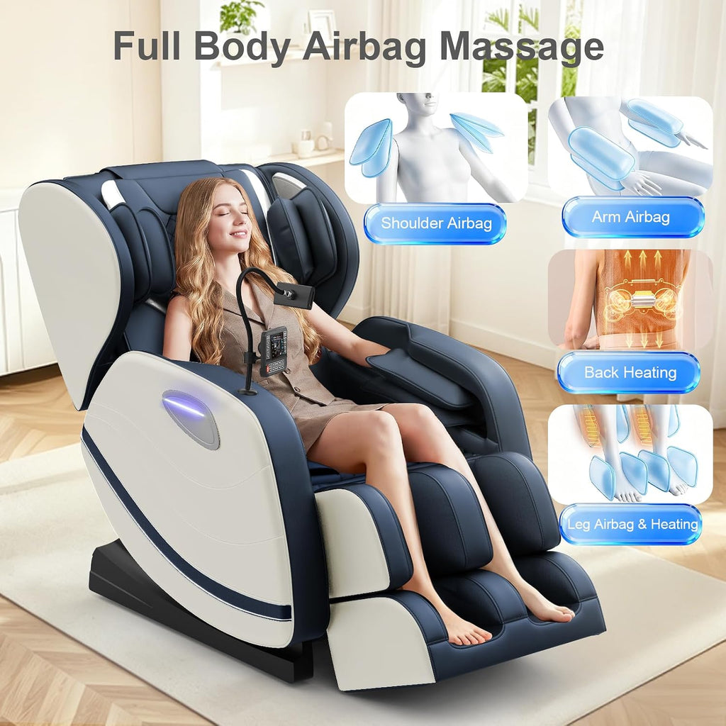 2026 SL Track Massage Chair Full Body, Zero Gravity Recliner | 12 Fix Rollers, 8 Airbags, 15 Auto Programs, Foot