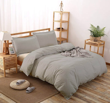 Premium Quality 3-Piece Duvet Cover Set with Zipper Closure & Corner Ties, Solid 1000-Series Ultra Soft Pillow Shams