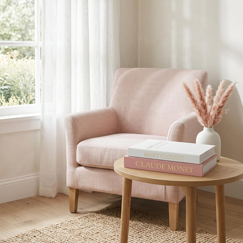 Set of 2 Premium Linen Decorative Books with Hidden Storage - Stackable Faux Book Box for Coffee Table Styling &