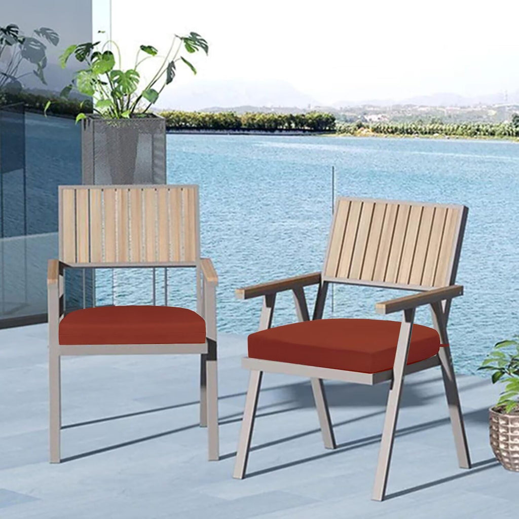 Outdoor Chair Cushions, Waterproof Patio Seat Cushions with Adjustable Straps, Round Corner Patio Chair Cushions for