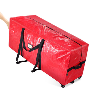 9 ft Rolling Christmas Tree Storage Bag, 3 Swivel Wheels for Easy Moving, Heavy Duty Extra Large Artificial Christmas