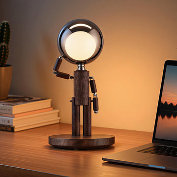 Cordless Table Lamp, Rechargeable Wooden Desk Lamp, Dimmable, Gift