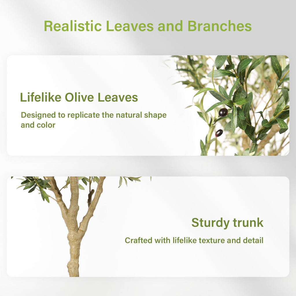 Olive Trees Artificial Indoor 7ft with Realistic Branches & Leaves