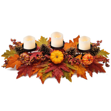 Fall Centerpieces for Table Decorations with Artificial Pumpkins