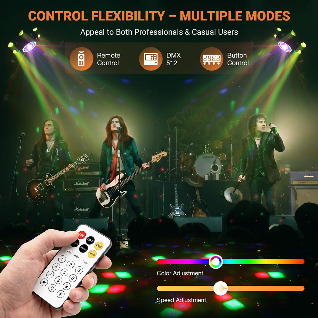 6 Arm Moving Head DJ Lights for Party Remote Control