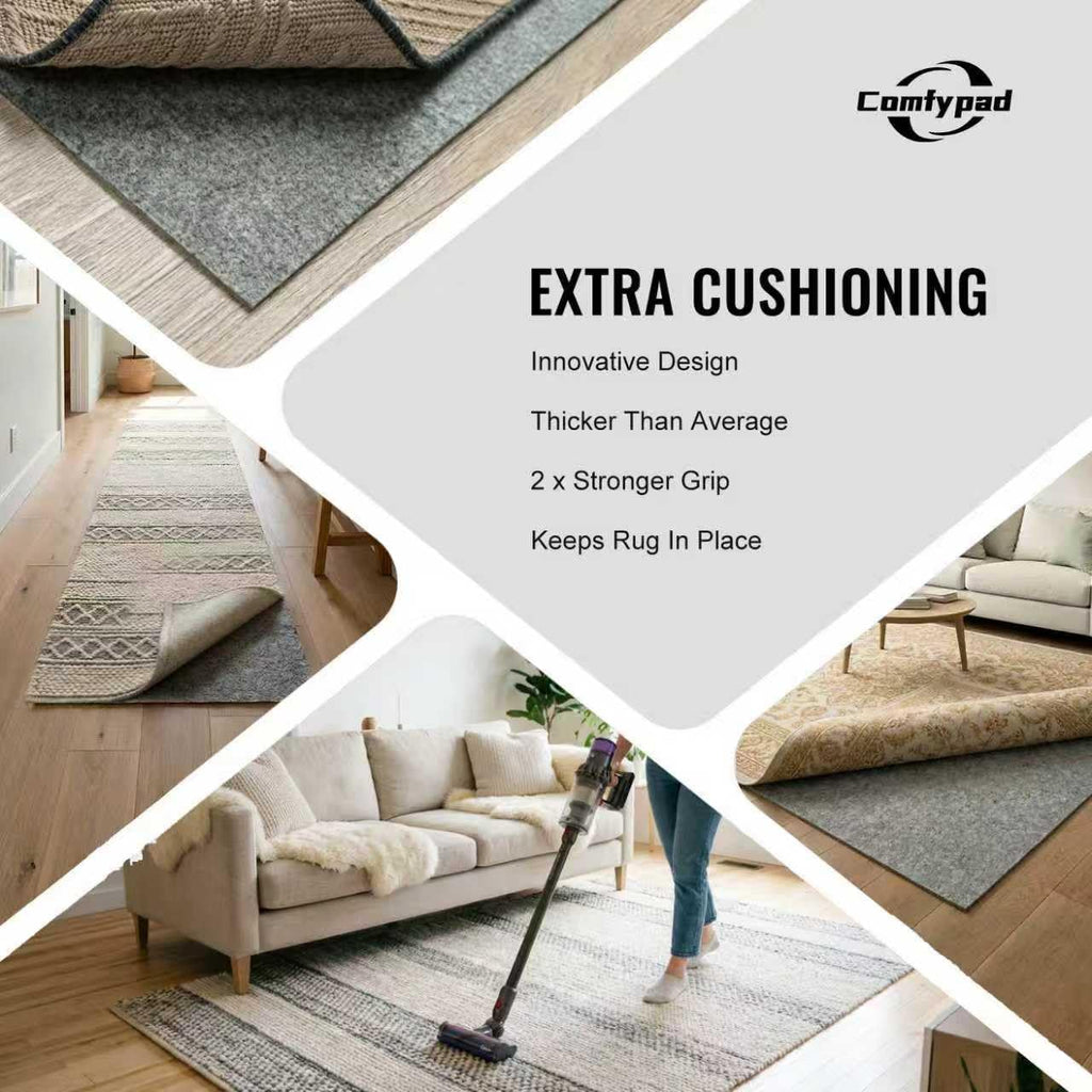 Felt Rug Pad, 3 x 5 Ft Rubber Non-Slip Rug Pad Gripper, Keep Rugs Secure and in Place, Extra Strong Under Carpet Mat