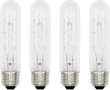 3090 (Pack of 4) 40T10/CL - 40 Watt T10 Clear Tubular - 120V - Medium (E26) Base - Incandescent Light Bulbs