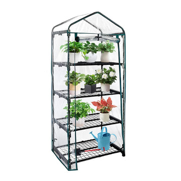 4 Tier mini Indoor Greenhouse Upgraded with Shelf Clips, 27"x19"x62" Greenhouse for Indoors&greenhouses for Outdoors