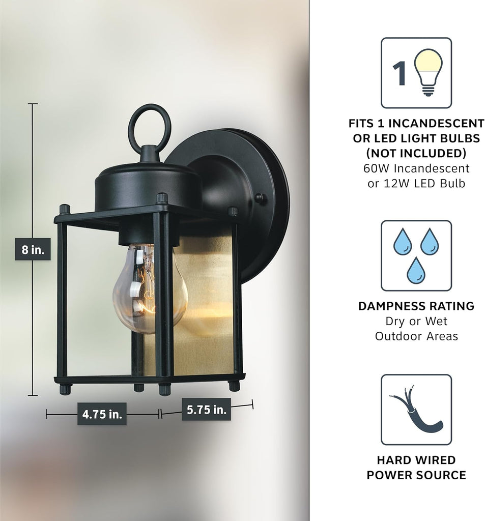 Ivy Trail Outdoor Light Fixture Pack of 2, 8.25 Inch Exterior Wall Lantern Sconce Set for Front Door, Patio and Porch