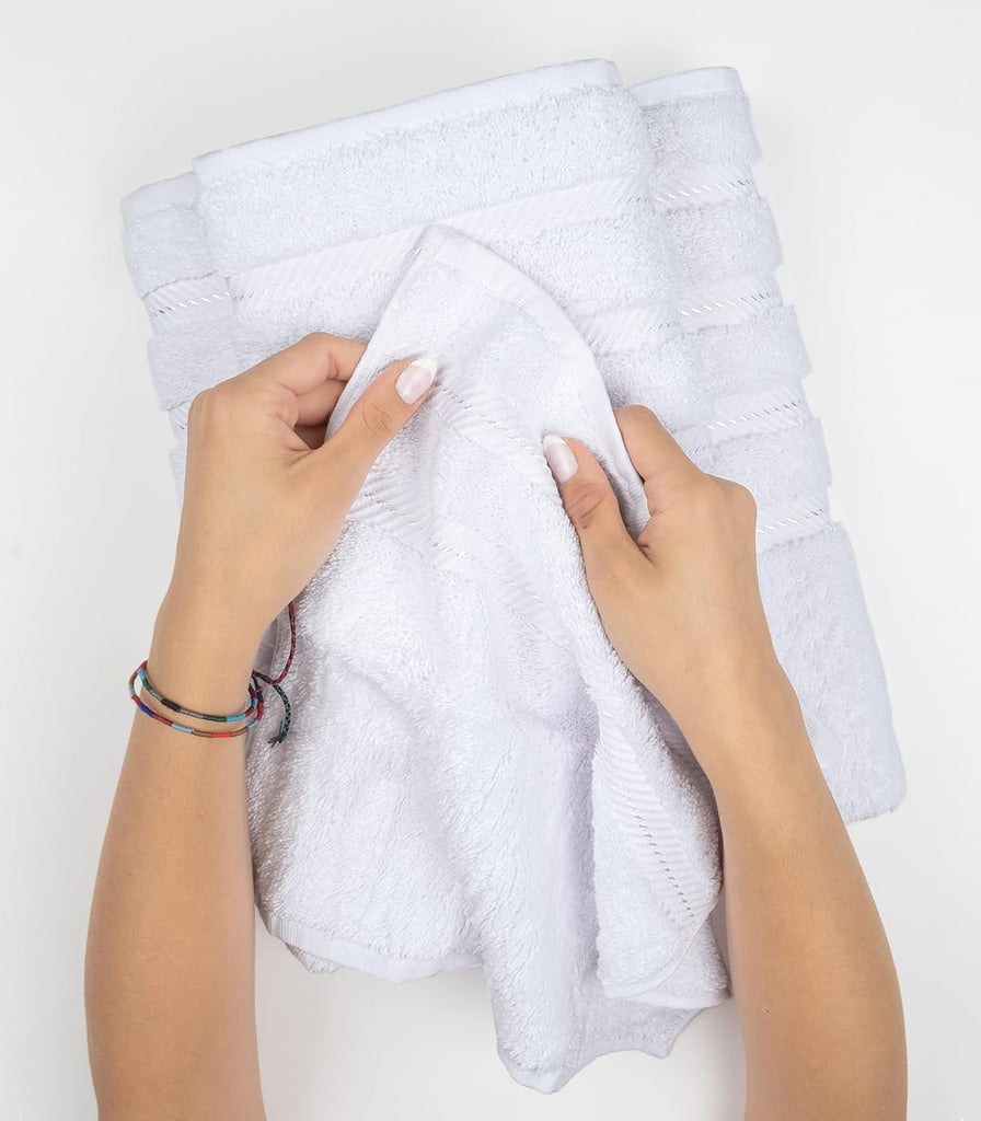 Soft Linen 100% Cotton Luxury Turkish Towels, 4 PC Hand Towel Set
