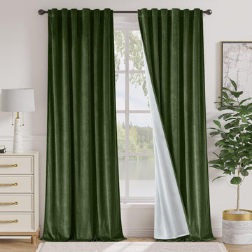 Velvet Blackout Curtains Thermal Insulated Curtains Room Window Drapes Super Soft Luxury Curtains for Living Room