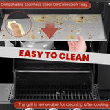 3-Burner Propane Gas Grill with Side Burner, 36,000 BTU Outdoor BBQ Grill with Lid Cover, 241 Sq. In. Cooking Area