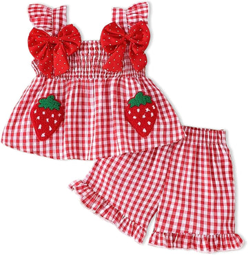 Toddler Girl Clothes Baby Outfit Straps Sleeveless Camisole Tank Top Shorts Kids Cute Summer Clothing Set