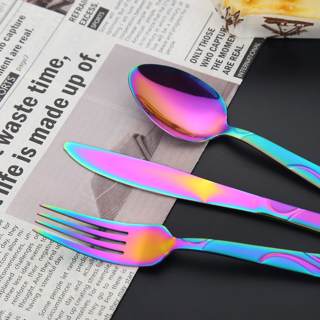 40-Piece Rainbow Flatware Set for 8