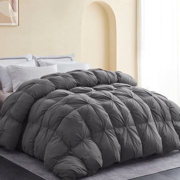 Premium Down Comforter Queen, Luxurious All Season Duvet Insert with Cotton Blended Fabric