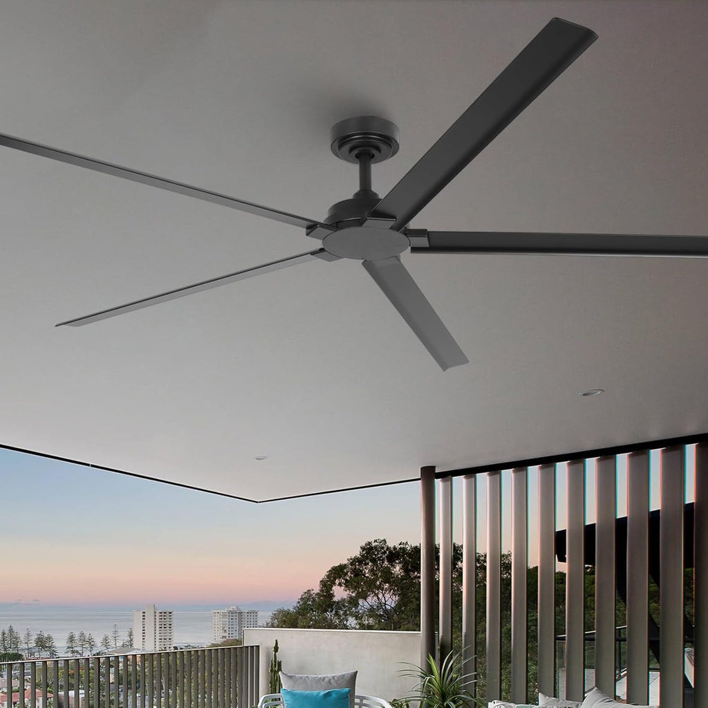 100" Ceiling Fan with LED Light and Remote - Black