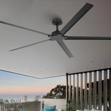 100" Ceiling Fan with LED Light and Remote - Black