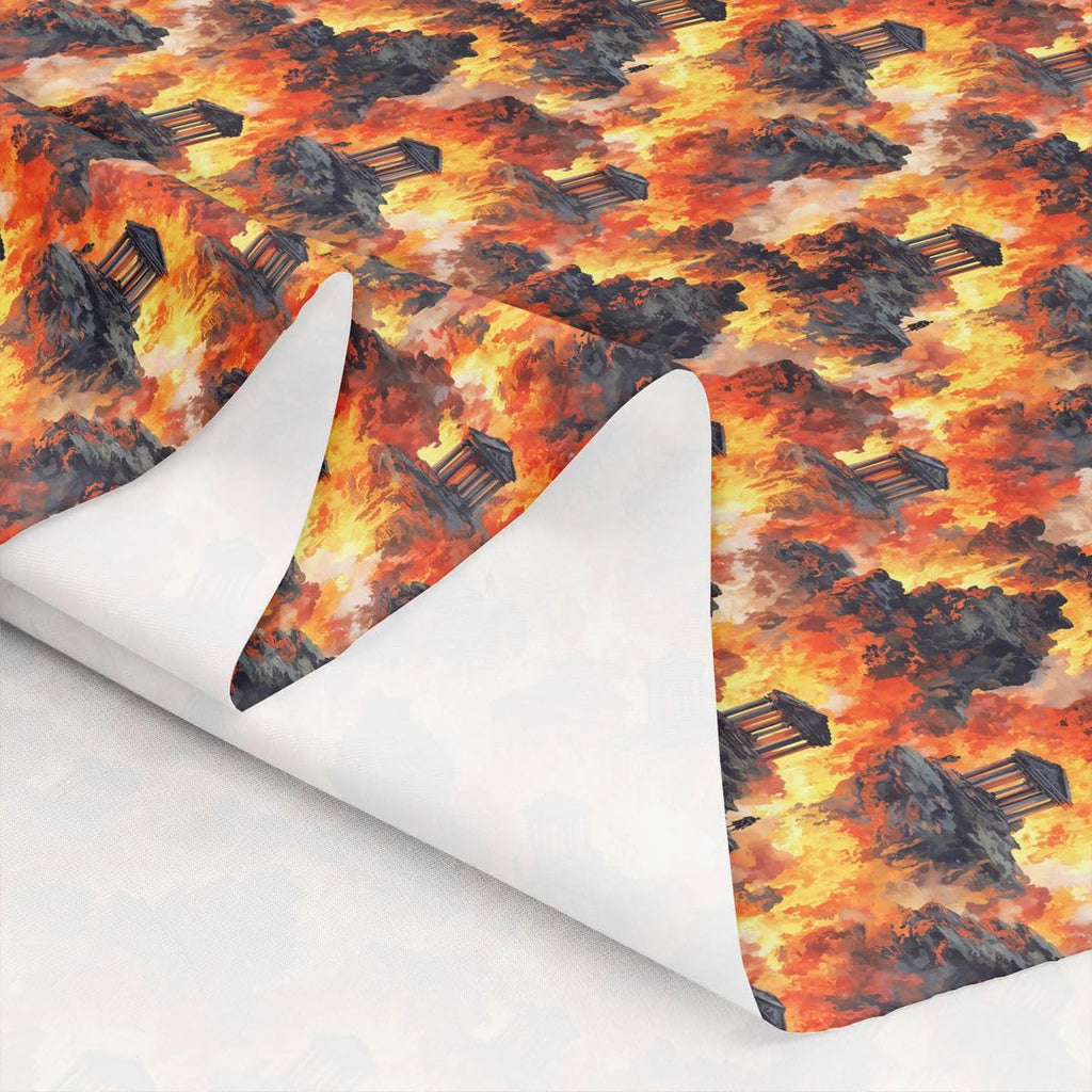 Flaming Fire Fabric by The Yard, Cool Burning Flames Soft Polyester Fabric, Fashion Style No Stretch Fabrics Sewing