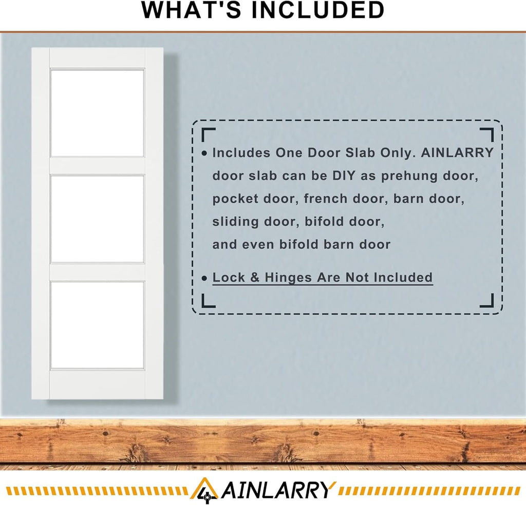 24'' x 80'' 6-Panel Wood Door, Natural Solid Pine Interior Door Slab, Arch Top, Solid Core Wooden Panel w/o Hardware, Prehung Jamb or Borehole, Pantry Doors, Single French Slab, Bedroom Door
