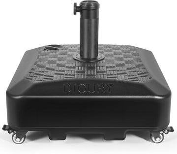 Umbrella Base Outdoor Patio Umbrella Stand with Wheels Fillable 125lb Heavy Duty Mobile Base Weighted Rolling Stand