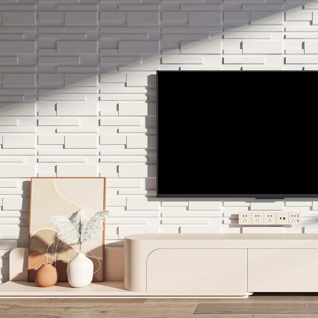 20 Pack Decorative 3D Wall Panels, 19 Sq.Feet PVC Interior Wall Décor, 11.8"x11.8", White