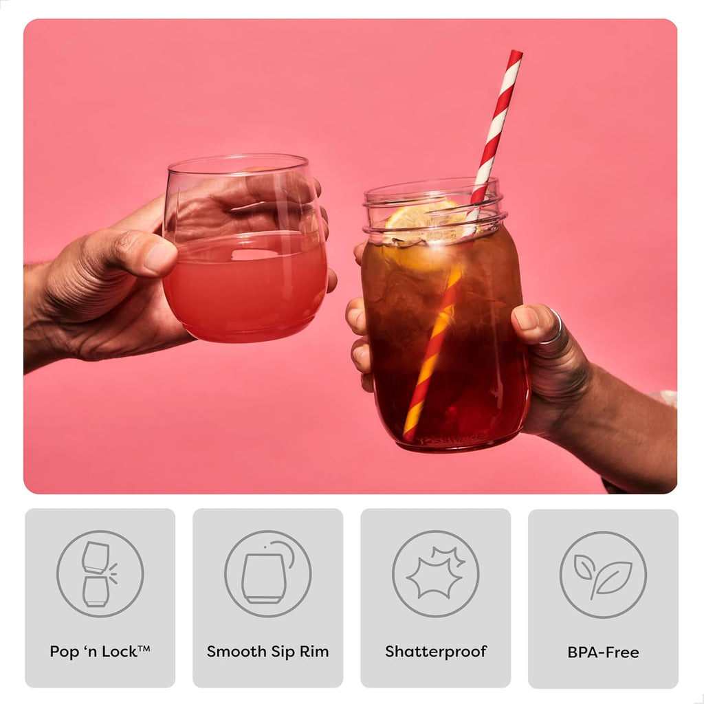 POP 14oz Vino SET OF 24, Premium Quality, Recyclable, Unbreakable & Plastic Wine Glasses