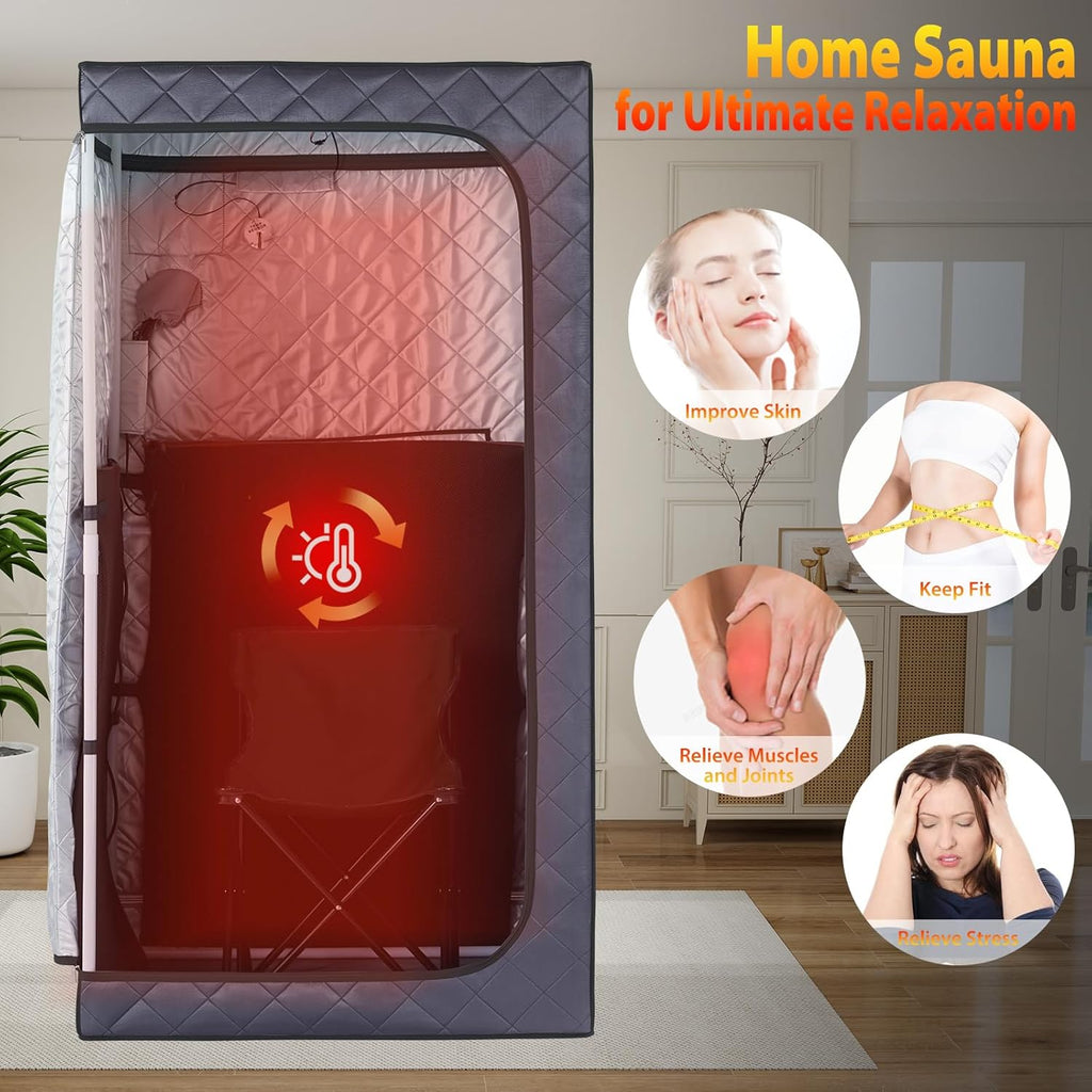 Portable Infrared Sauna for Home Spa | Full Size 1 Person Sauna | Full Body Personal Far Infrared Sauna Tent
