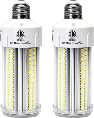 2 Pack 600W Equivalent LED Corn Light Bulb 9000 Lumen 5000K 60W Large Area Daylight White E26/E27 Medium Base