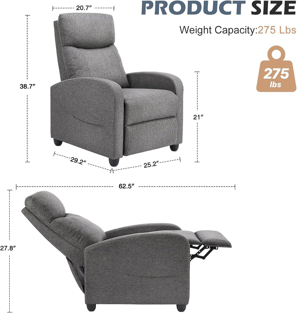 Massage Recliner Chair for Adults, Adjustable Home Theater Seating with Lumbar Support for Living Room