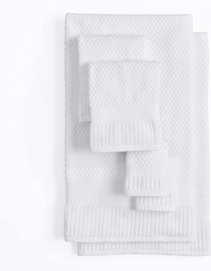 100% Cotton 6-Piece Bath Towel Set | White | Oeko-TEX | Quick-Dry | 30" x 52" Bath Towels | 16" x 28" Hand Towels |